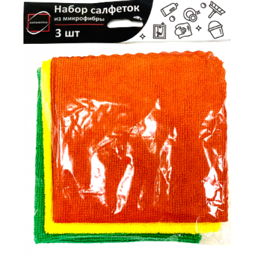 Салфетка из микрофибры 30 х 30 см, набор 3 шт
