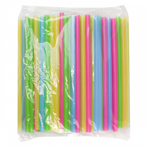 Пластиковые трубочки для напитков прямая для Bubble Tea 12 x 250 мм, цветные, 250 шт