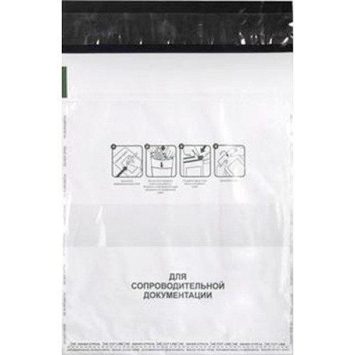 Курьерский пакет с печатью 240 x 320 мм, клапан 40 мм, белый