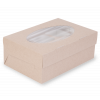 Коробка OSQ MUF на 6 капкейков с окном, 2 стороны белая-крафт, 25 х 17 х 10 см