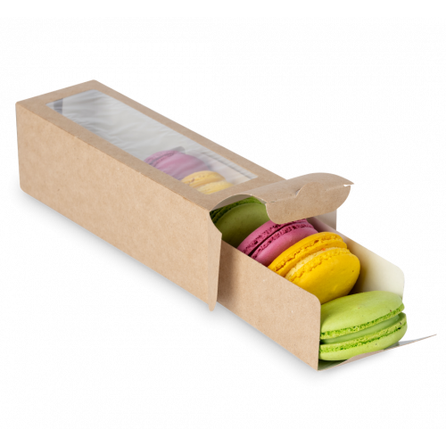 Коробка для макаронс MB 6, 180 х 55 х 55 мм, c окном