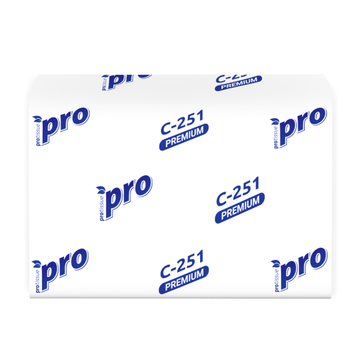 Салфетки бумажные, 2 слоя, 200 л, 16 х 21 см, с тиснением, PROtissue V сложения