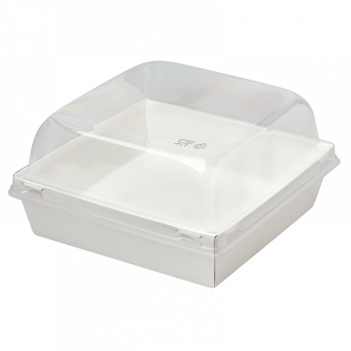 Коробка белая с купольной крышкой SMART PACK 900 145 х 145 х 95  мм