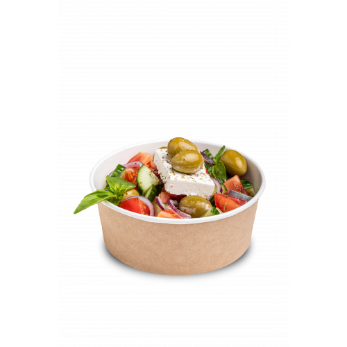 Контейнер круглый, OSQ Round Bowl 750 мл, крафт, БЕЗ КРЫШКИ