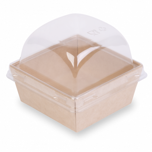 Коробка для бургеров с прозрачной крышкой SMART PACK 300, 86/100 x 86/100 x 40/49 мм