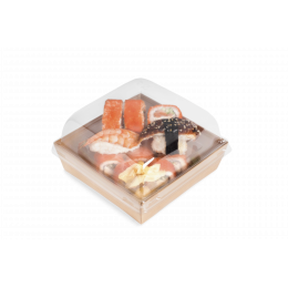 Коробка для бургеров с прозрачной крышкой SMART PACK 900, 150/165 x 150/165 x 40/49 мм