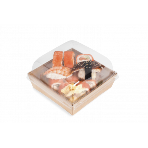 Коробка для бургеров с прозрачной крышкой SMART PACK 900, 150/165 x 150/165 x 40/49 мм